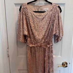 Jessica Simpson Women’s Full Sequin Dress – Size Small – Blush Pink